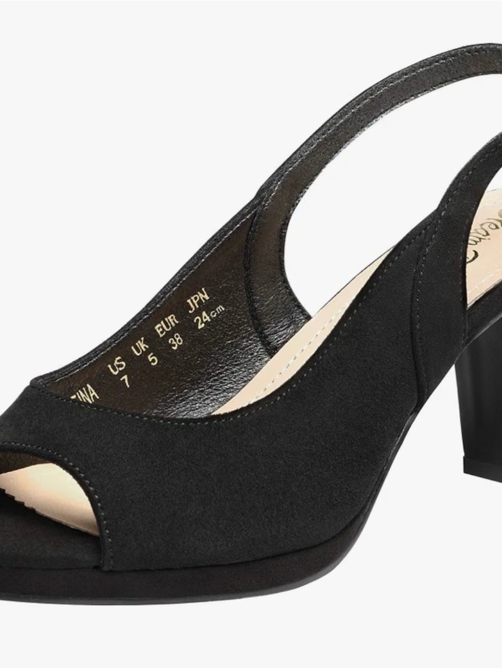 Dream Pairs Black open toe sling back 3” heels  size 8.5